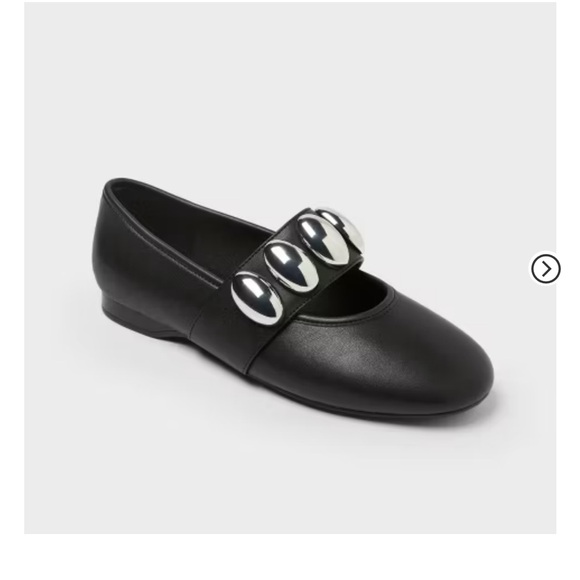 NWT Women’s Genevieve Oversized Dome Stud Mary Jane Flats with Memory Foam - Picture 2 of 9